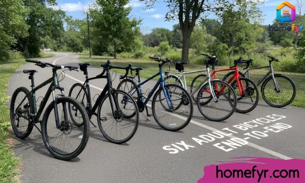 Six Adult Bicycles End-to-End