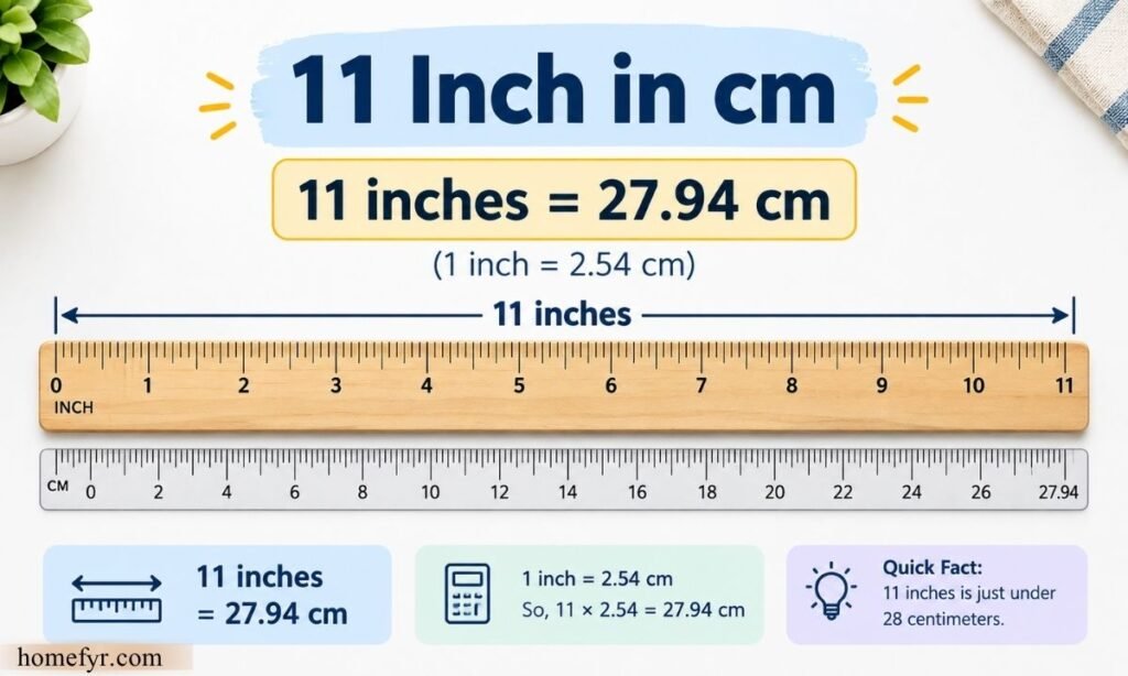 11 Inch in cm