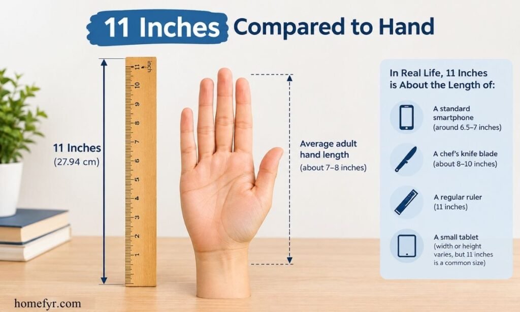 11 Inches Compared to Hand