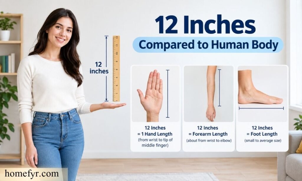 12 Inches Compared to Human Body