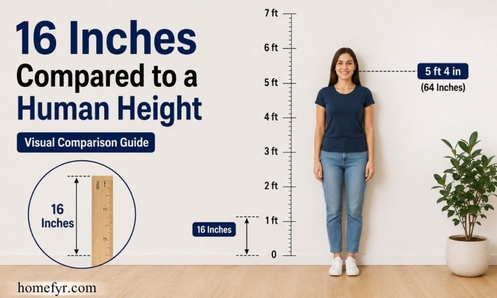 16 Inches Compared to a Human Height