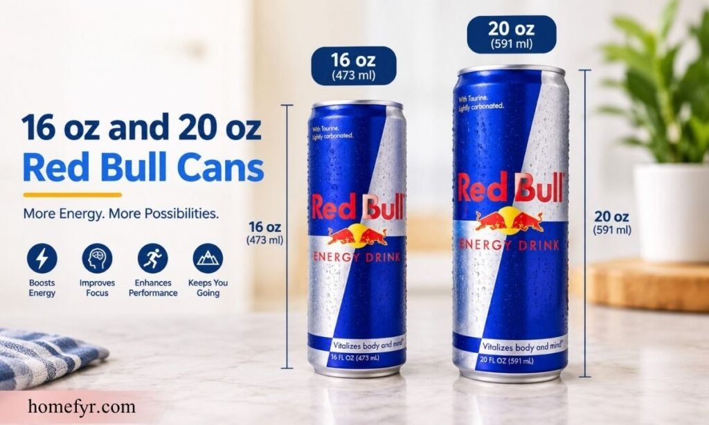16 oz and 20 oz Red Bull Cans