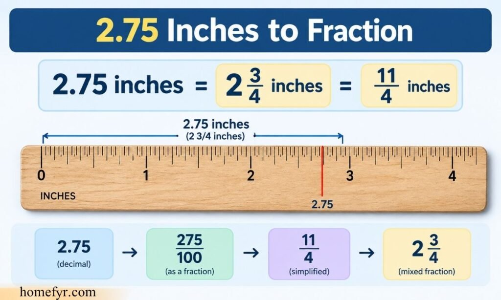 2.75 Inches to Fraction
