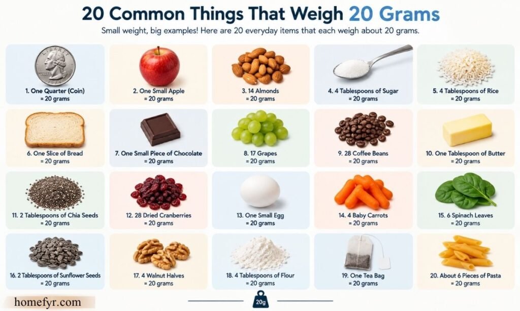 20 Common Things That Weigh 20 Grams