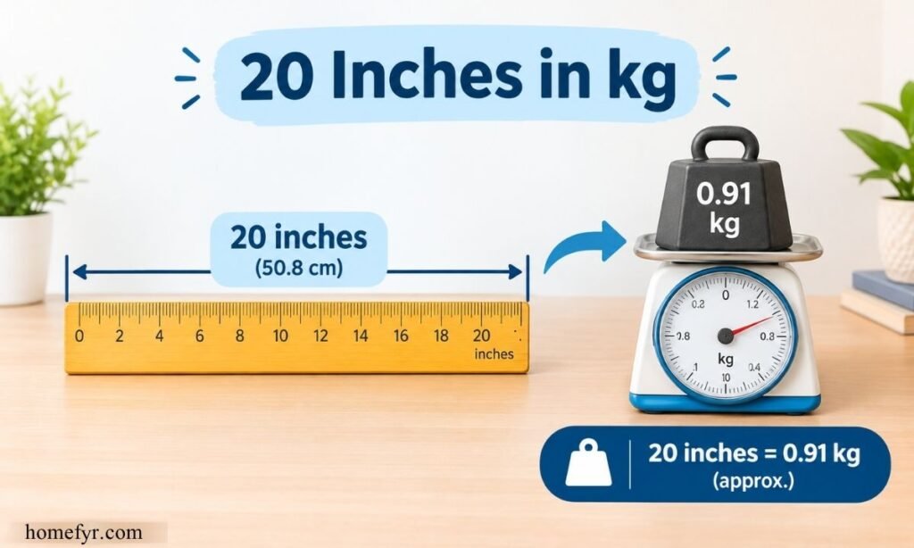 20 Inches in kg