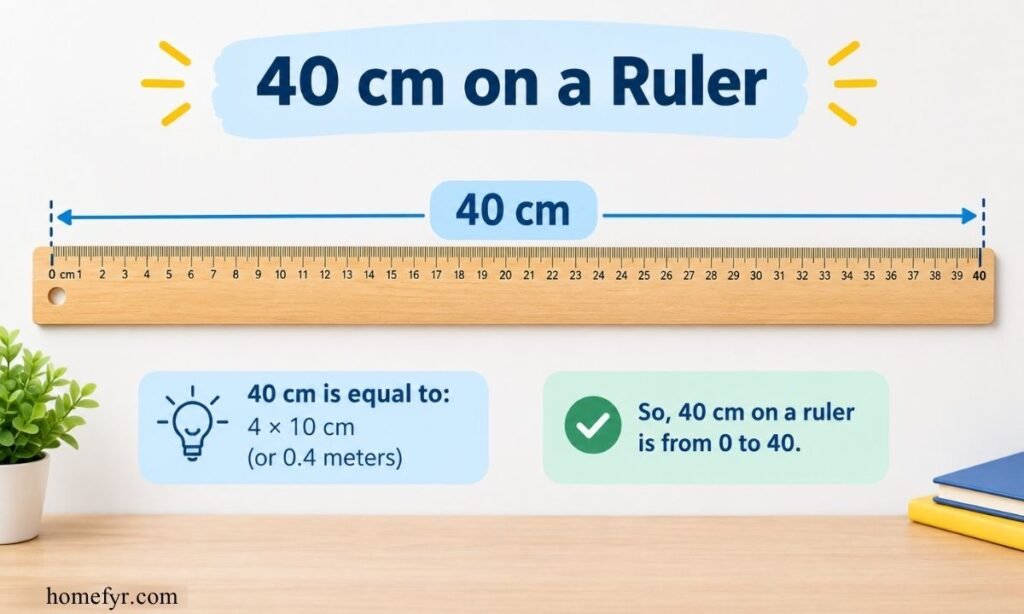 40cm on a Ruler