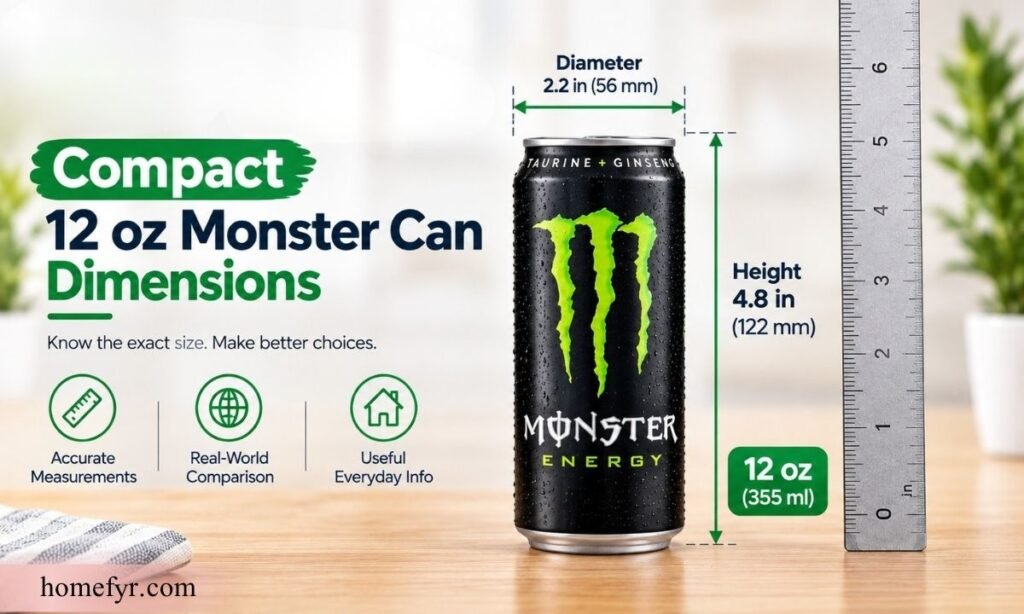 Compact 12 oz Monster Can Dimensions