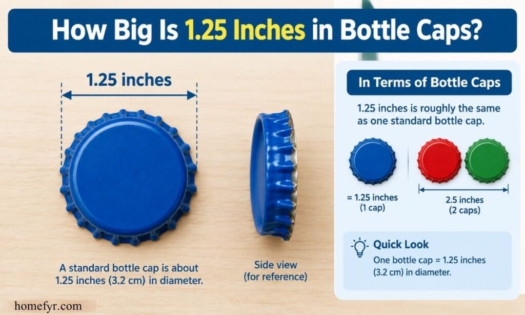 How Big Is 1.25 Inches in Bottle Caps