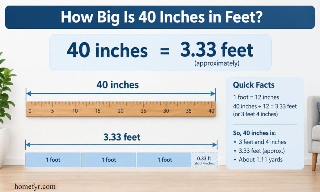 How Big Is 40 Inches in Feet