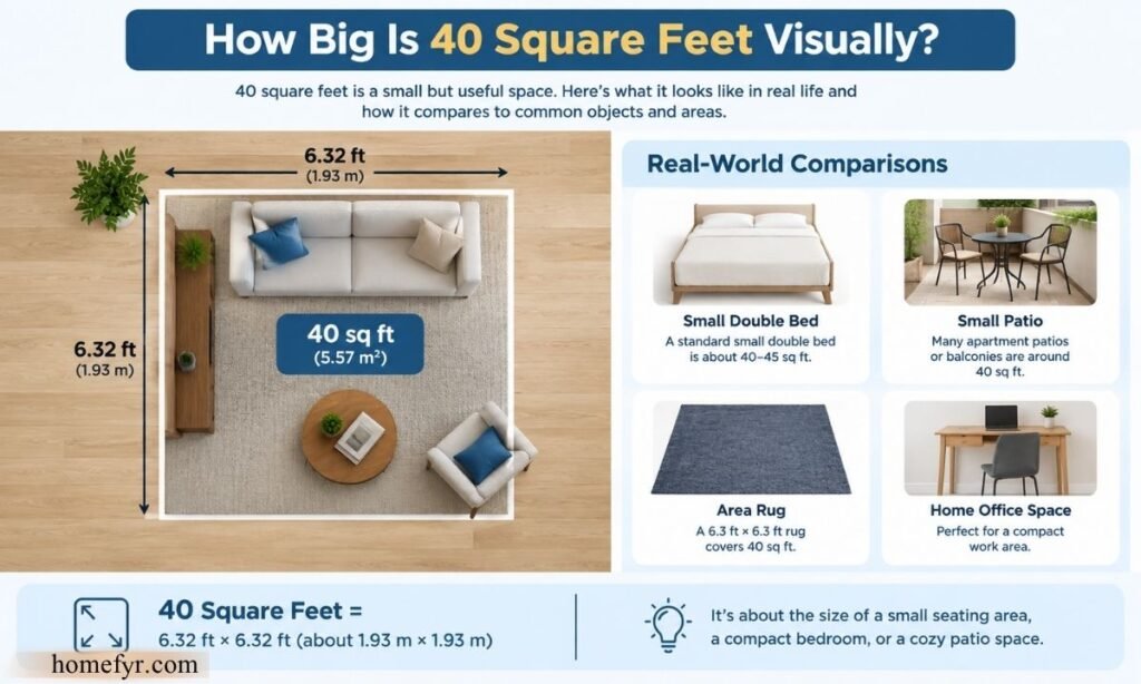 How Big Is 40 Square Feet Visually