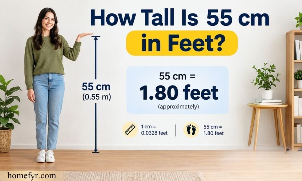 How Tall Is 55 cm in Feet 