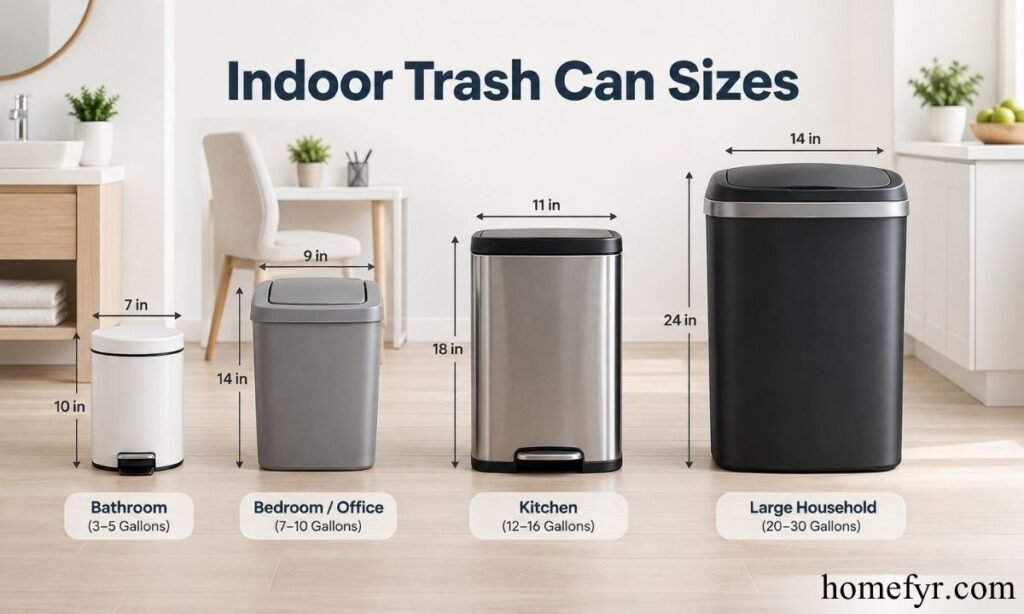 Indoor Trash Can Sizes