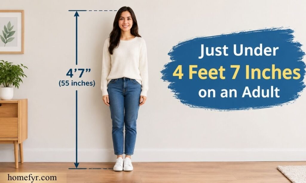 Just Under 4 Feet 7 Inches on an Adult