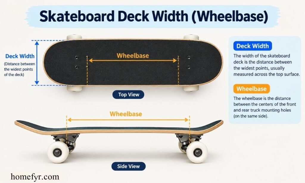 Skateboard Deck Width (Wheelbase)