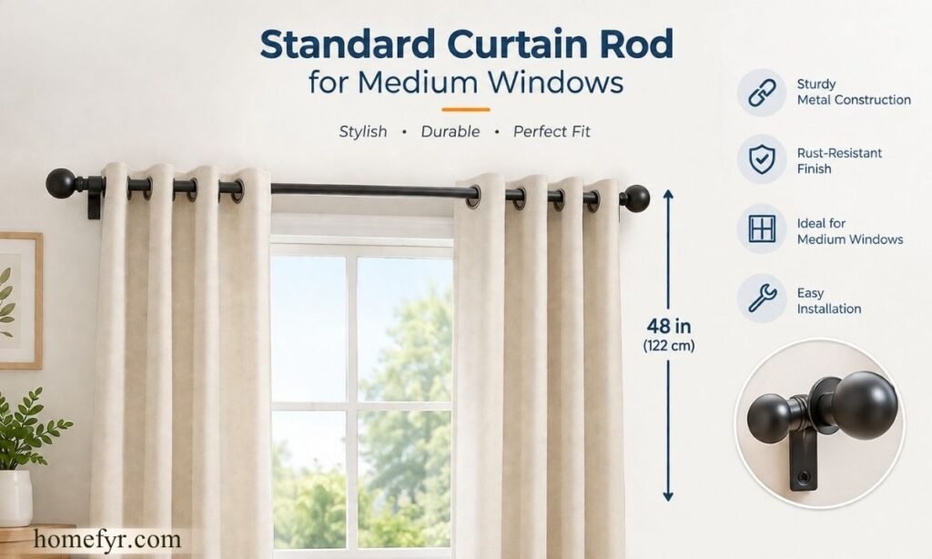 Standard Curtain Rod for Medium Windows