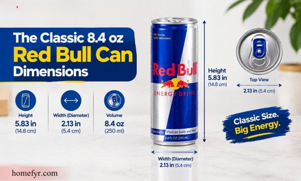 The Classic 8.4 oz Red Bull Can Dimensions