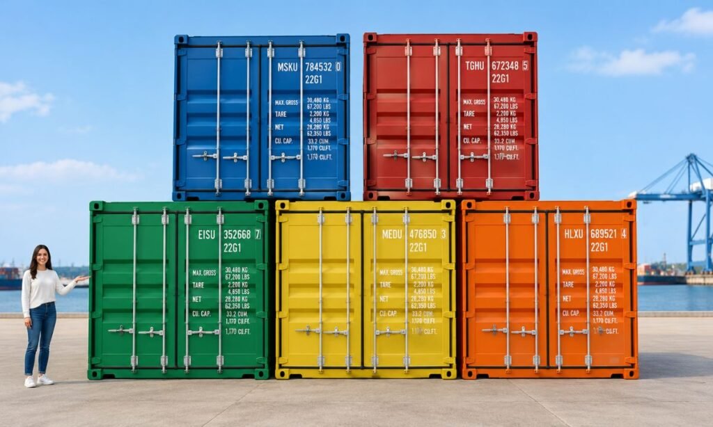 Five Shipping Containers