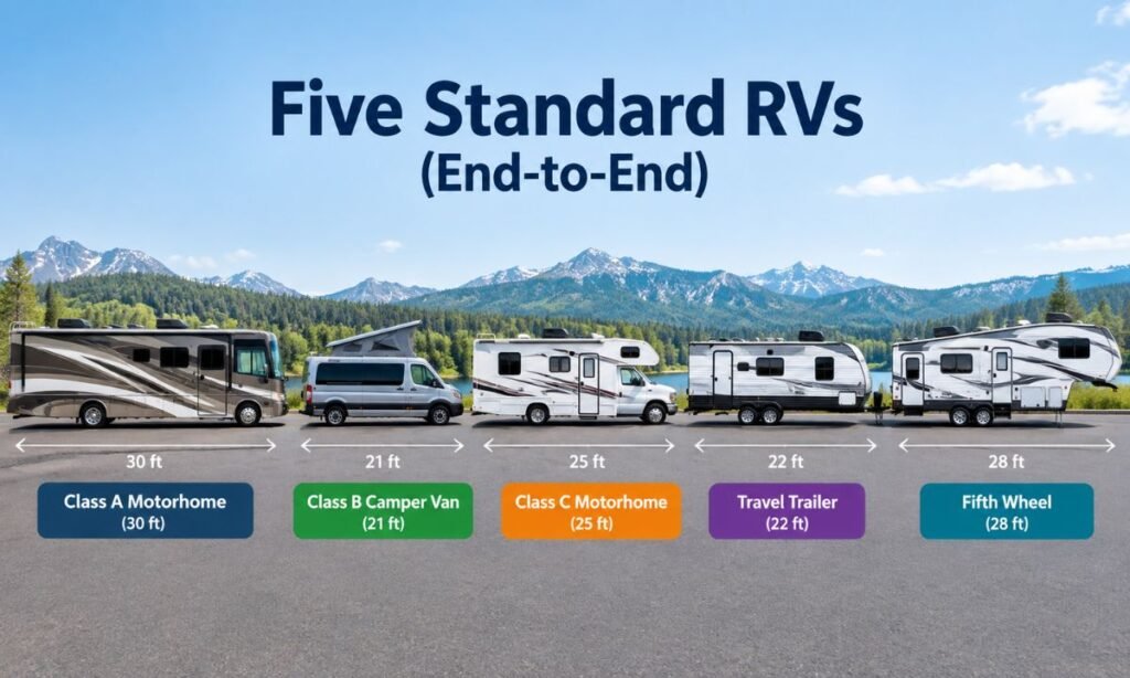 Five Standard RVs (End-to-End)