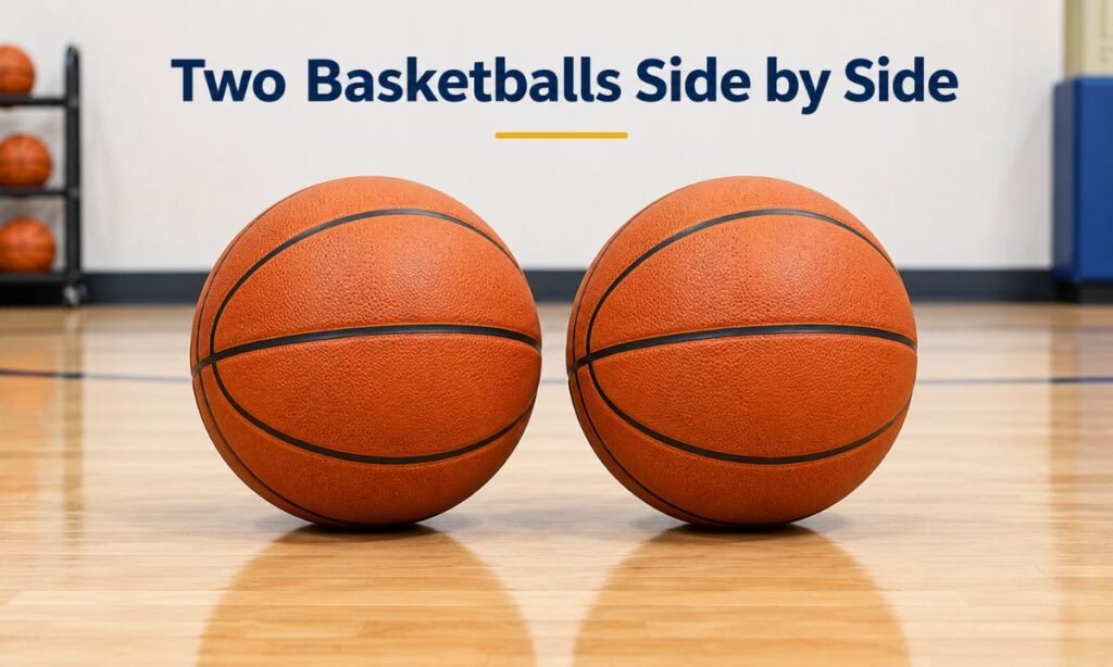 Two Basketballs Side by Side