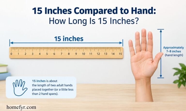 15 Inches Compared to Hand How Long Is 15 Inches