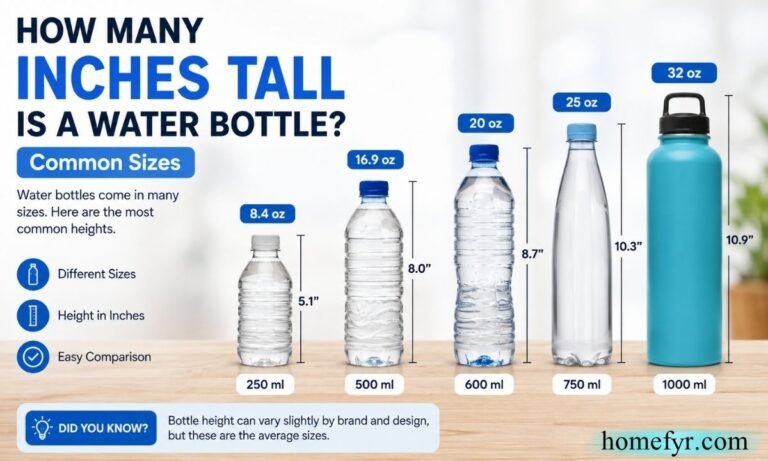 How Many Inches Tall Is a Water Bottle Common Sizes
