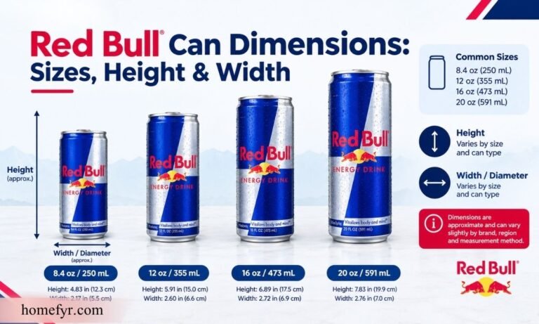 Red Bull Can Dimensions Sizes, Height, Width 